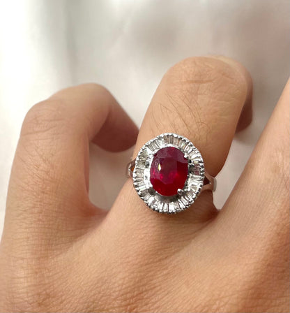 Ruby Baguette Diamond Ring RG052