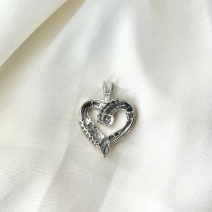 Heart Baguette Diamond Pendant PD020