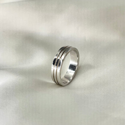 White Gold Band Ring Men MR002