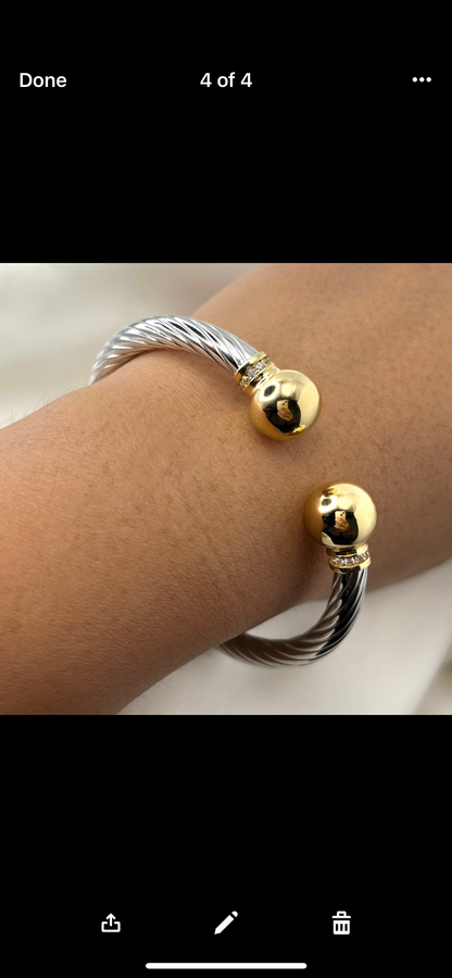 Spiral Bangle Two-tone BR016