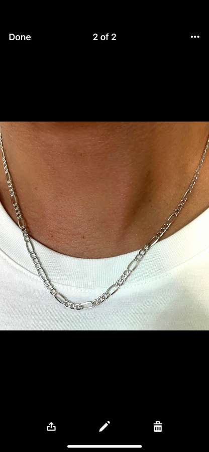 White Gold Chain Necklace Men MN003