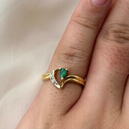 Japan Emerald Heart Diamond Ring ER039