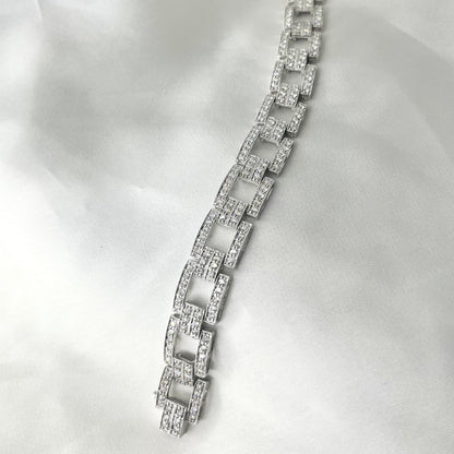 Square Shaped Diamond Tennis Bracelet BR035