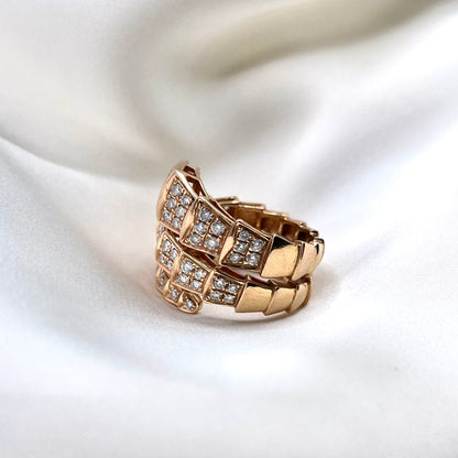 Rose Gold Serpent Diamond Ring RG014