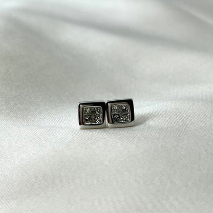 Square Stud Diamond ER004