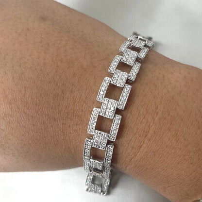 Square Shaped Diamond Tennis Bracelet BR035