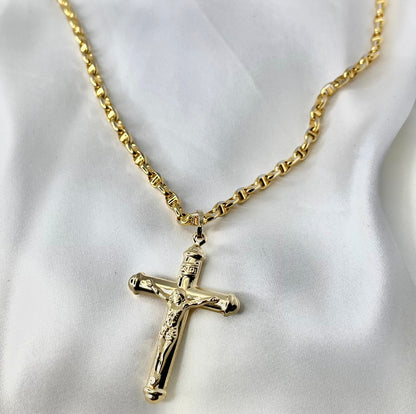 Chain Necklace with Cross Pendant Men MN002