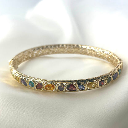 Gold Bangle Birthstone 