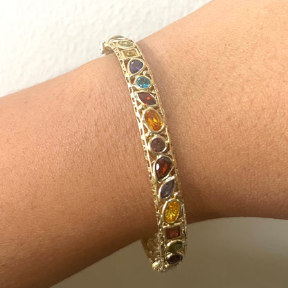 Gold Bangle Birthstone 