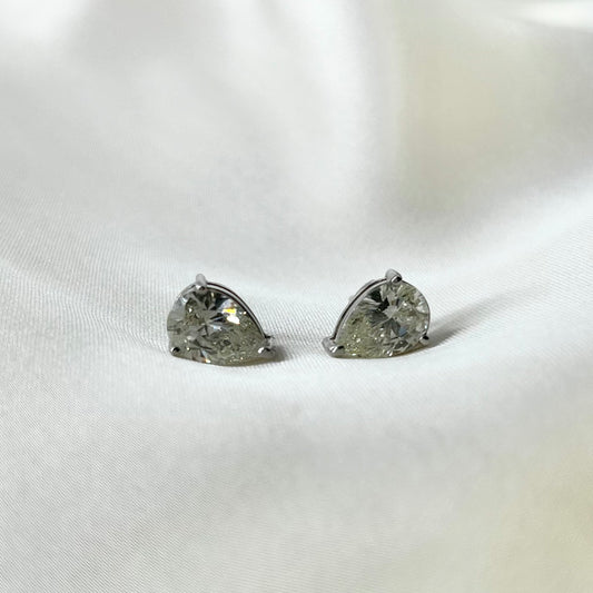 Pear Shaped Diamond Earrings ER026